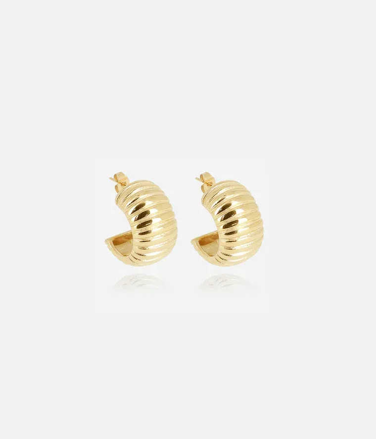Boucles d'oreilles Lady - Acier Doré
