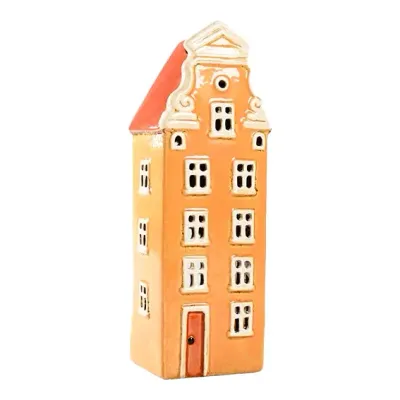 Maison-photophore Scandinave - Céramique jaune
