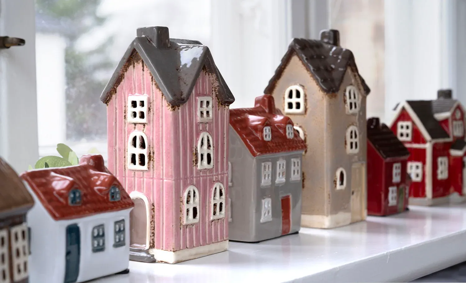 Maison-photophore Scandinave - Céramique grise