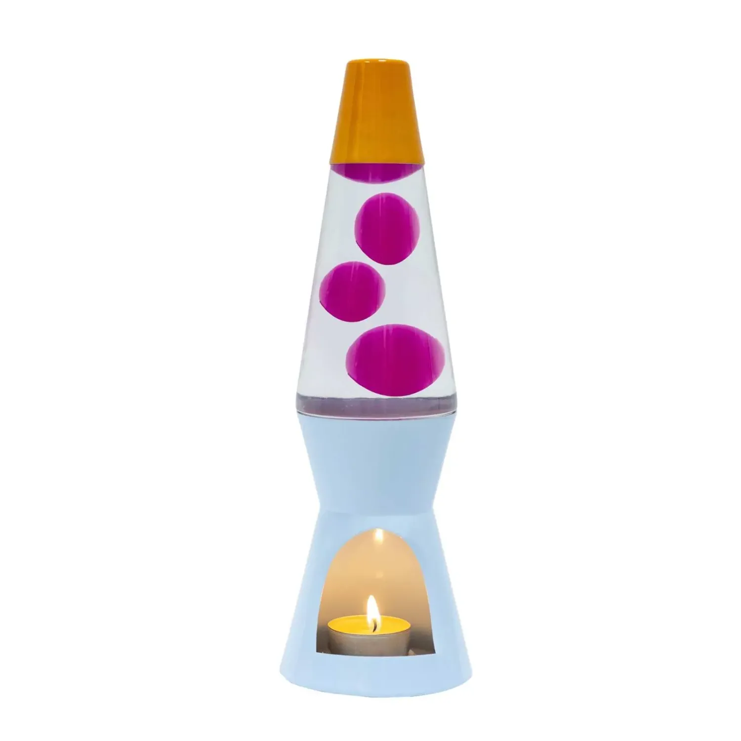 Lampe Lave à bougie - Bleu & Rose