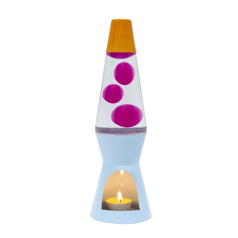 Lampe Lave à bougie - Bleu & Rose