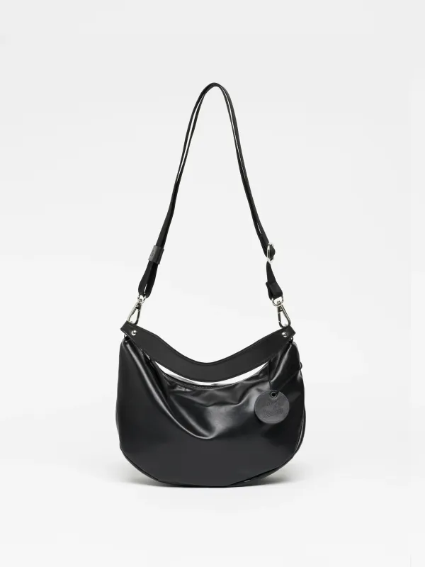 Sac demi-lune Nikita Light Leather - Noir