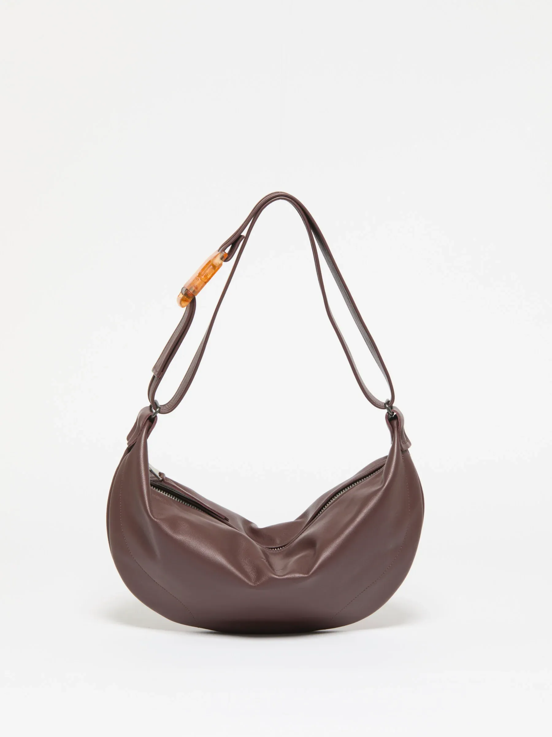 Sac demi-lune Elle Cuir - Cacao