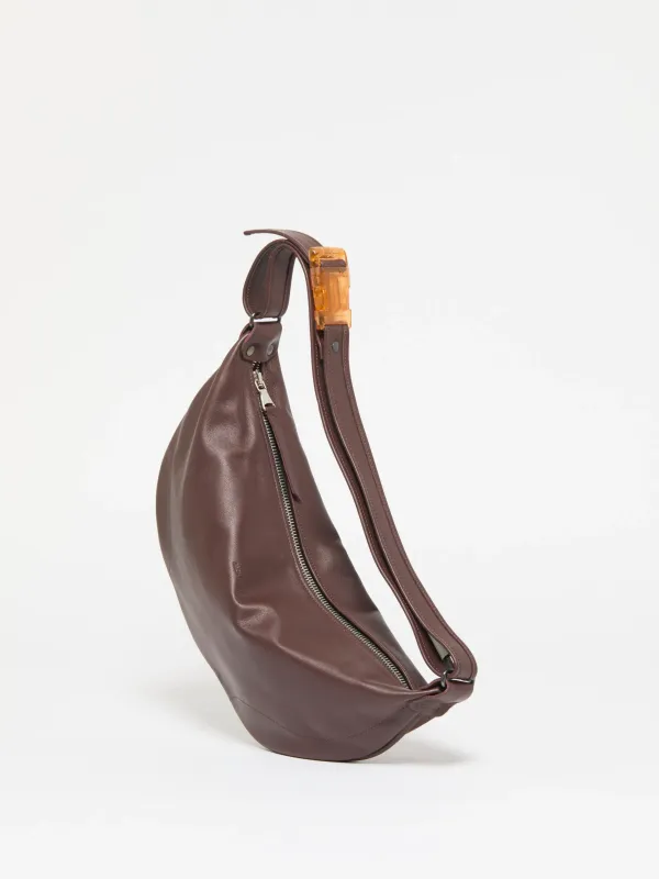 Sac demi-lune Elle Cuir - Cacao