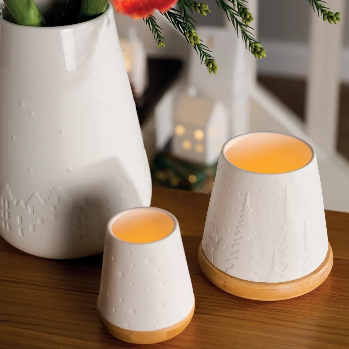 Photophore Bois Étoiles - Petit