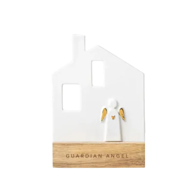 Bougeoir Porcelaine et Bois - Maison Ange Gardien