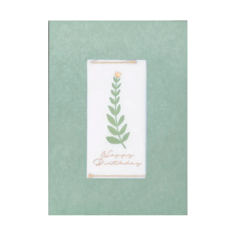 Carte Feuille - "Happy Birthday"