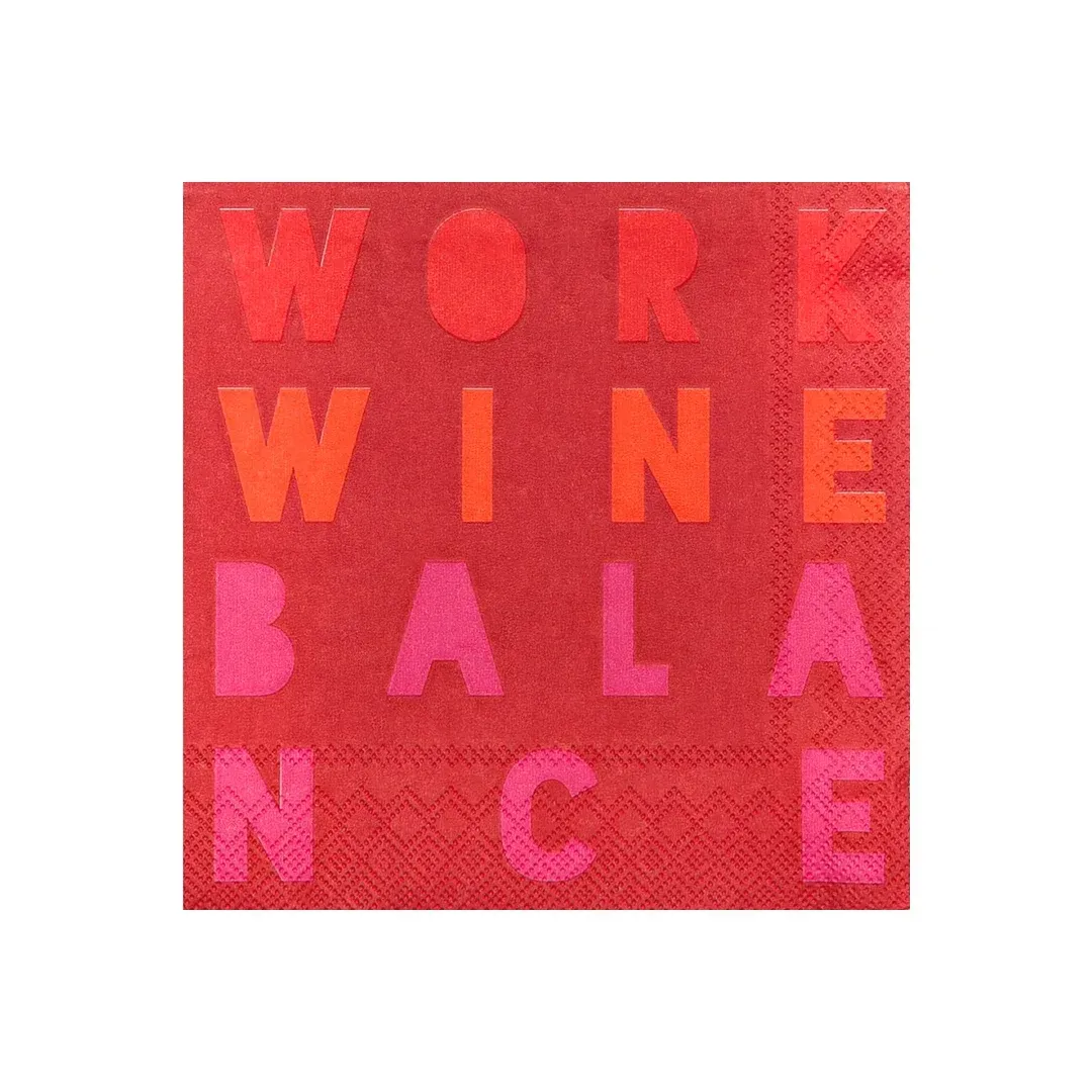 Serviettes Cocktail "Work Wine Balance"