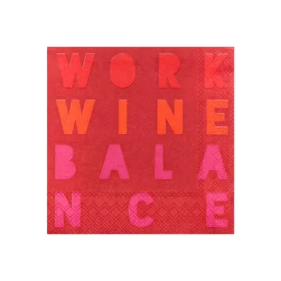 Serviettes Cocktail "Work Wine Balance"