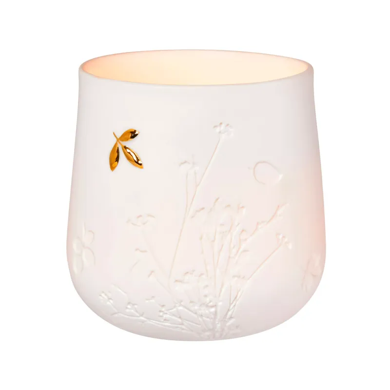 Photophore Feuille Dorée