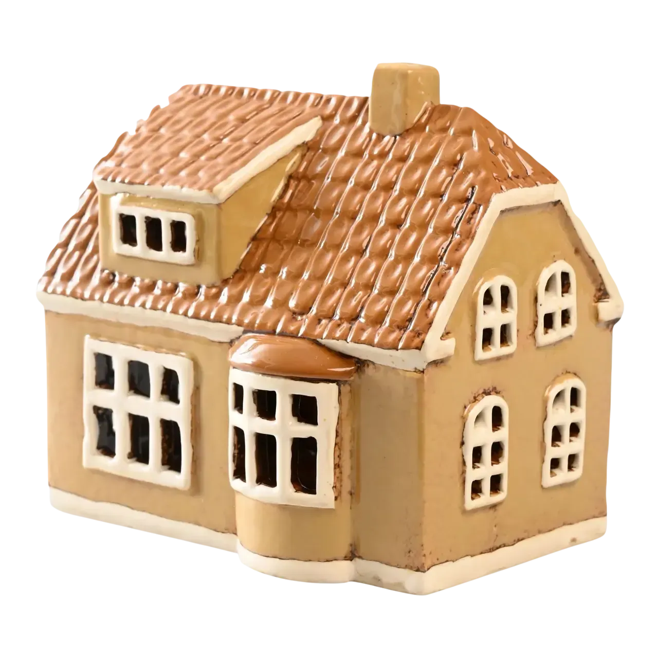 Maison-photophore Scandinave - Céramique beige Maison-photophore Scandinave - Céramique beige