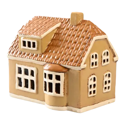 Maison-photophore Scandinave - Céramique beige Maison-photophore Scandinave - Céramique beige