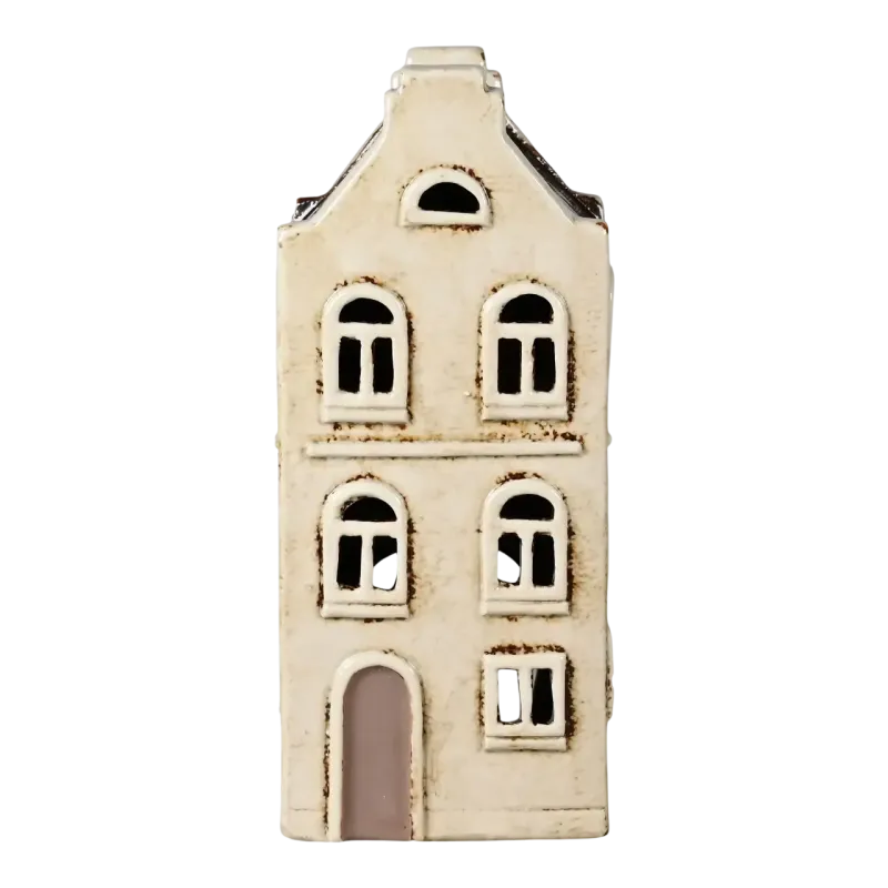 Maison-photophore Scandinave - Céramique blanche