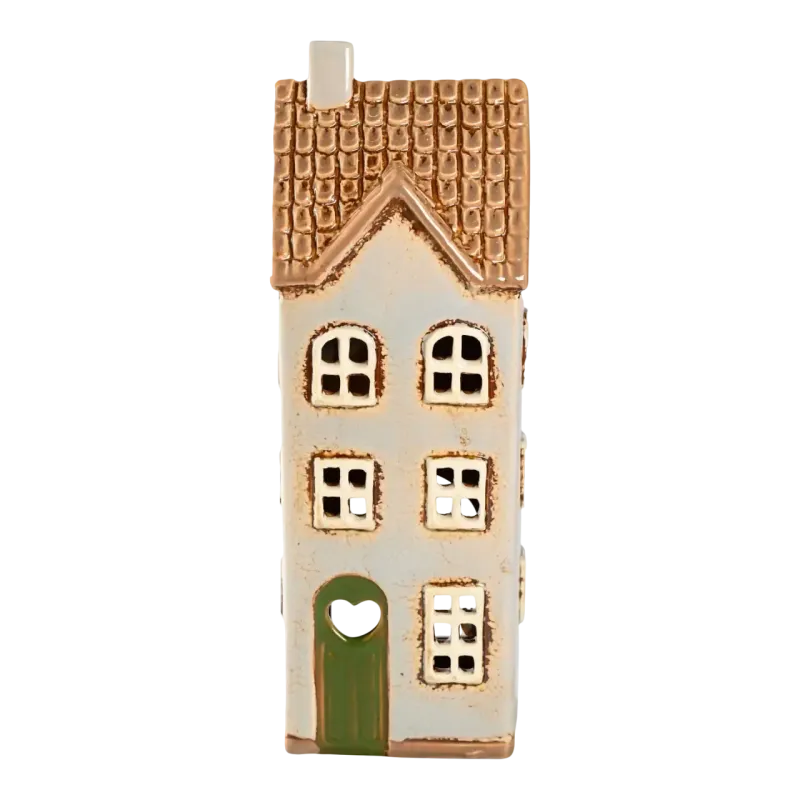 Maison-photophore Scandinave - Céramique grise