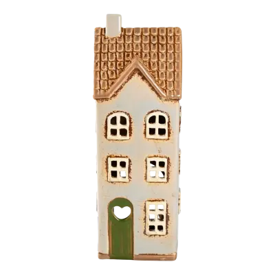 Maison-photophore Scandinave - Céramique grise