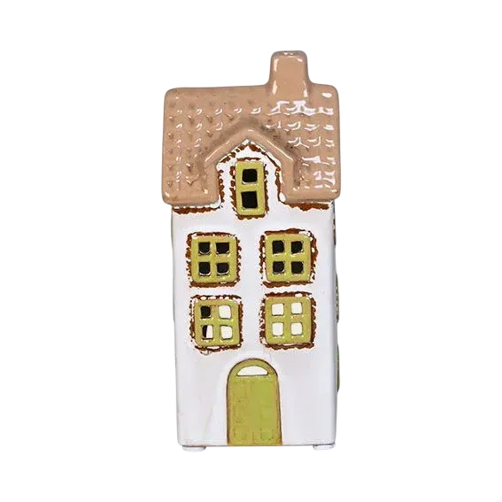 Maison-photophore Scandinave - Céramique blanche