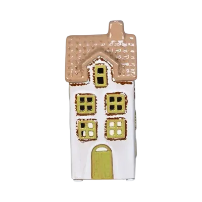 Maison-photophore Scandinave - Céramique blanche Maison-photophore Scandinave - Céramique blanche