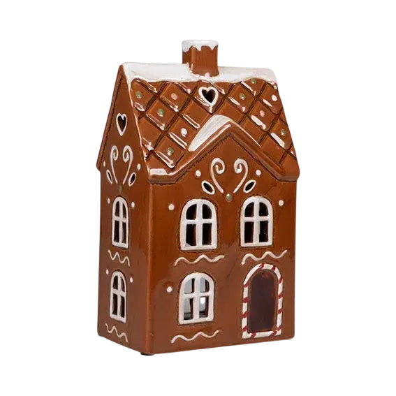 Maison-photophore Scandinave Noël - Céramique Pain d'épice Maison-photophore Scandinave Noël - Céramique Pain d'épice