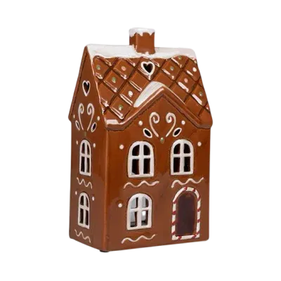 Maison-photophore Scandinave Noël - Céramique Pain d'épice Maison-photophore Scandinave Noël - Céramique Pain d'épice