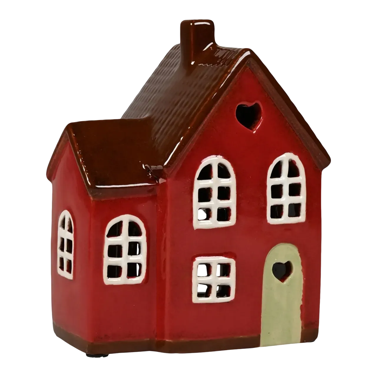 Maison-photophore Scandinave - Céramique rouge