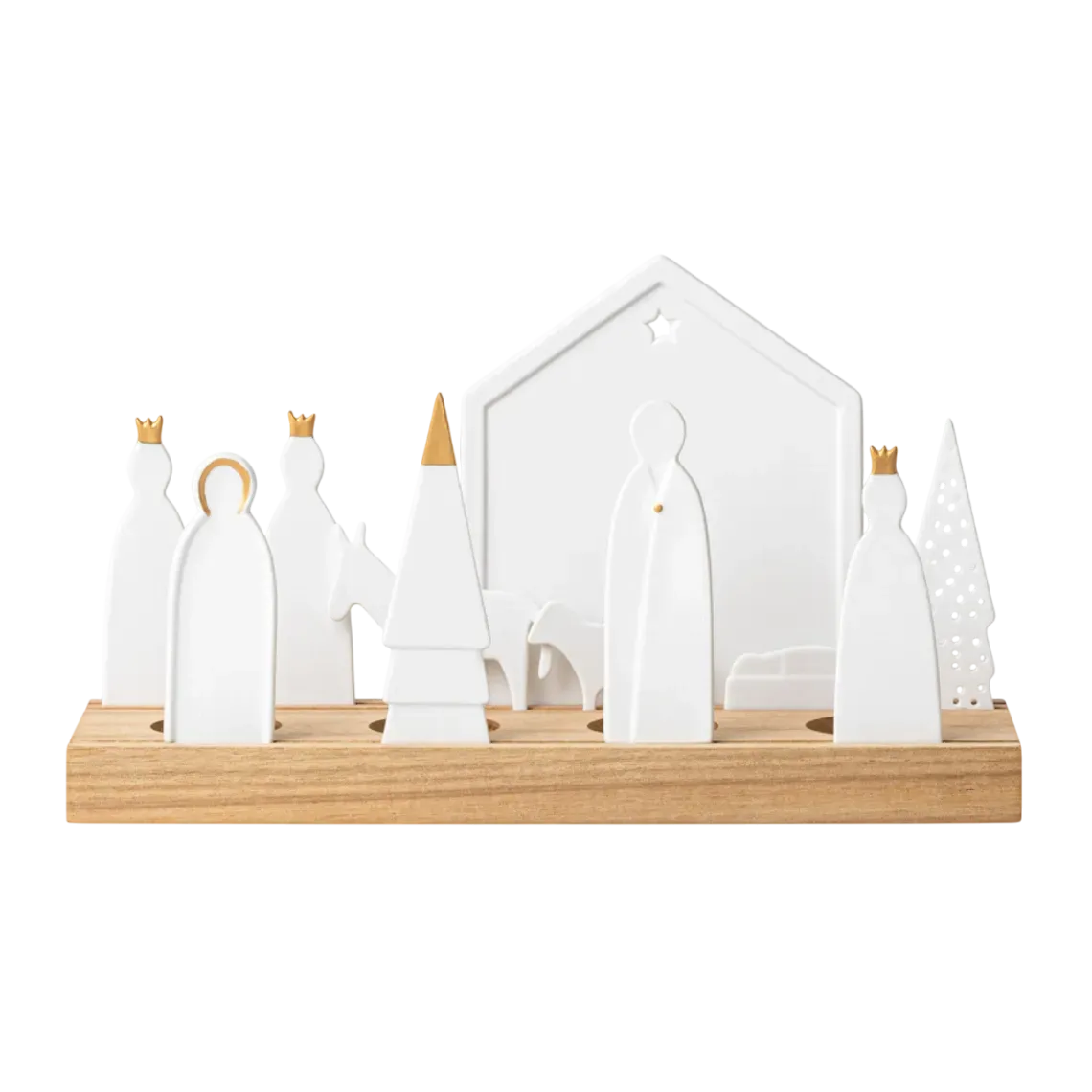 Bougeoir Porcelaine et Bois Crèche