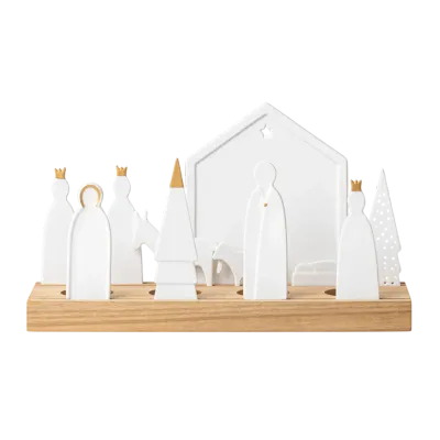 Bougeoir Porcelaine et Bois Crèche Bougeoir Porcelaine et Bois Crèche