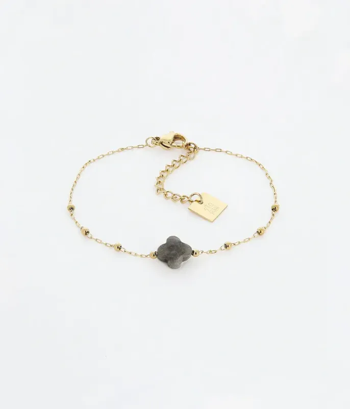 Bracelet Velasquez - Acier Doré | Labradorite