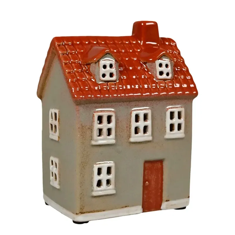 Maison-photophore Scandinave - Céramique grise Maison-photophore Scandinave - Céramique grise