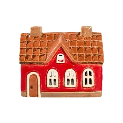 Maison-photophore Scandinave - Céramique rouge