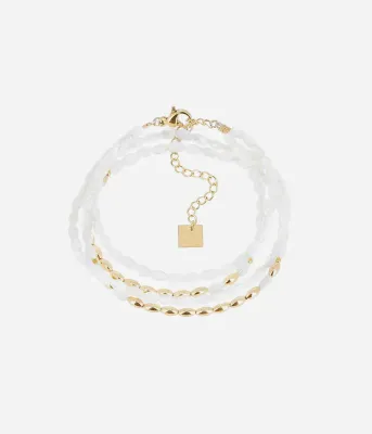 Bracelet Ayano - Acier Doré | Nacre