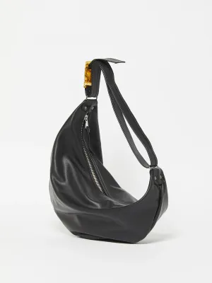 Sac demi-lune Luna Cuir - Noir