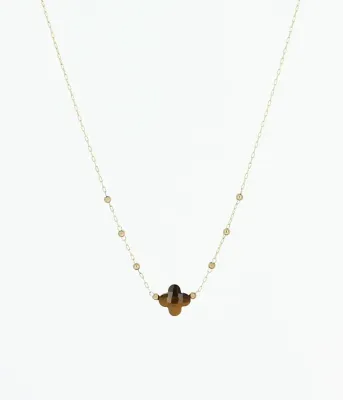 Collier Velasquez - Acier Doré | Œil de Tigre Collier Velasquez - Acier Doré | Œil de Tigre