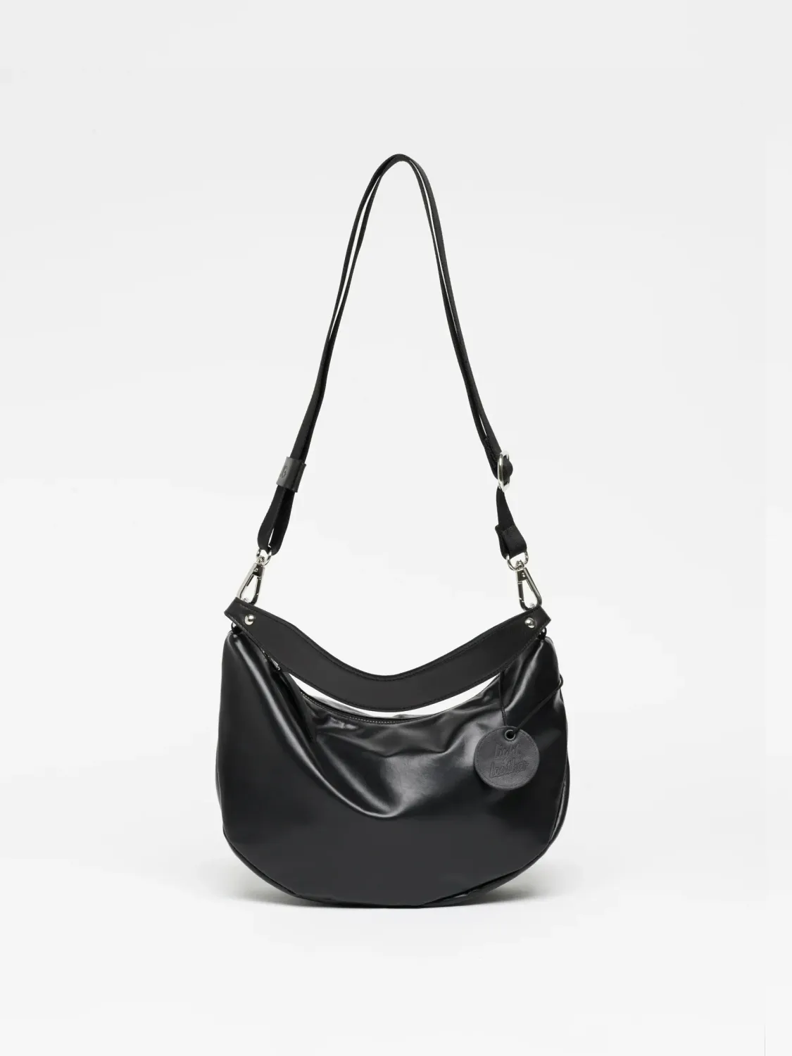 Sac demi-lune Nikita Light Leather - Noir
