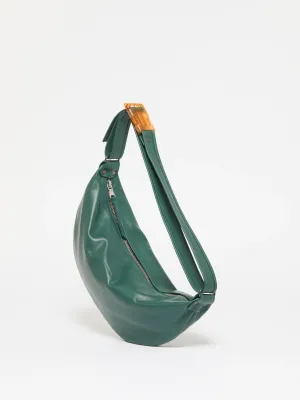 Sac demi-lune petit Luna Cuir - Forest
