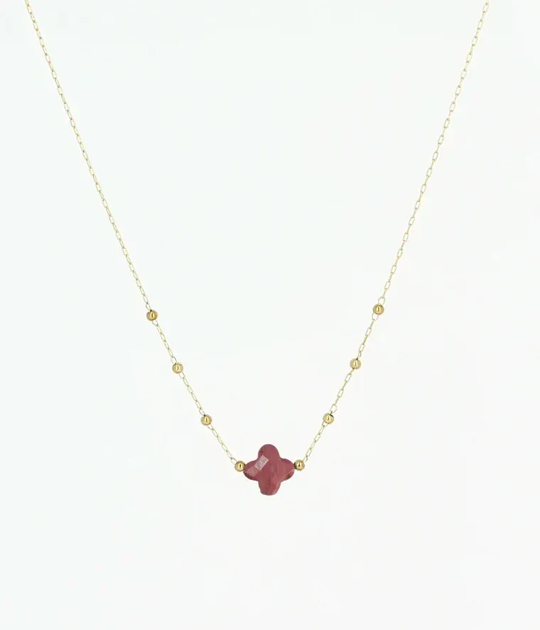 Collier Velasquez -  Acier Doré | Fuschia