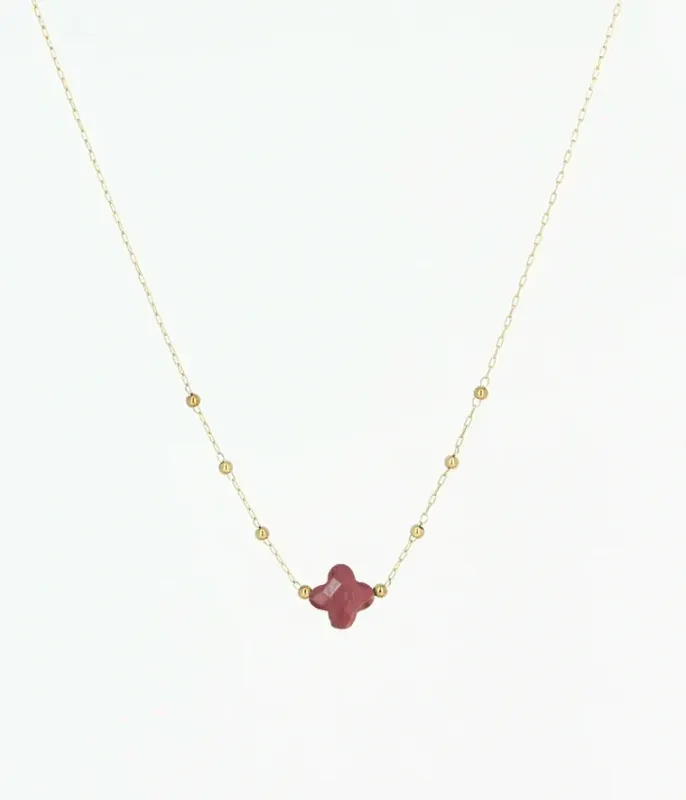 Collier Velasquez -  Acier Doré | Fuschia