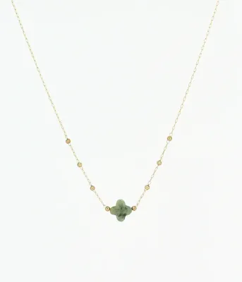 Collier Velasquez -  Acier Doré | Turquoise Africaine