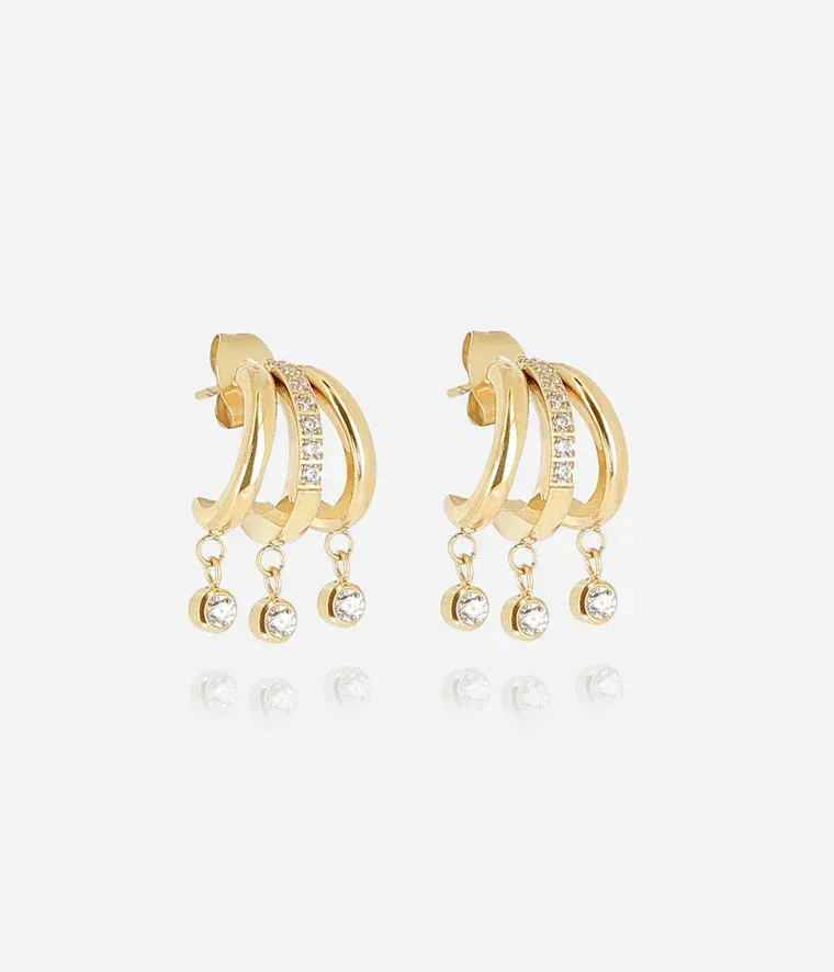 Boucles d'oreilles Silvia - Acier Doré Boucles d'oreilles Silvia - Acier Doré