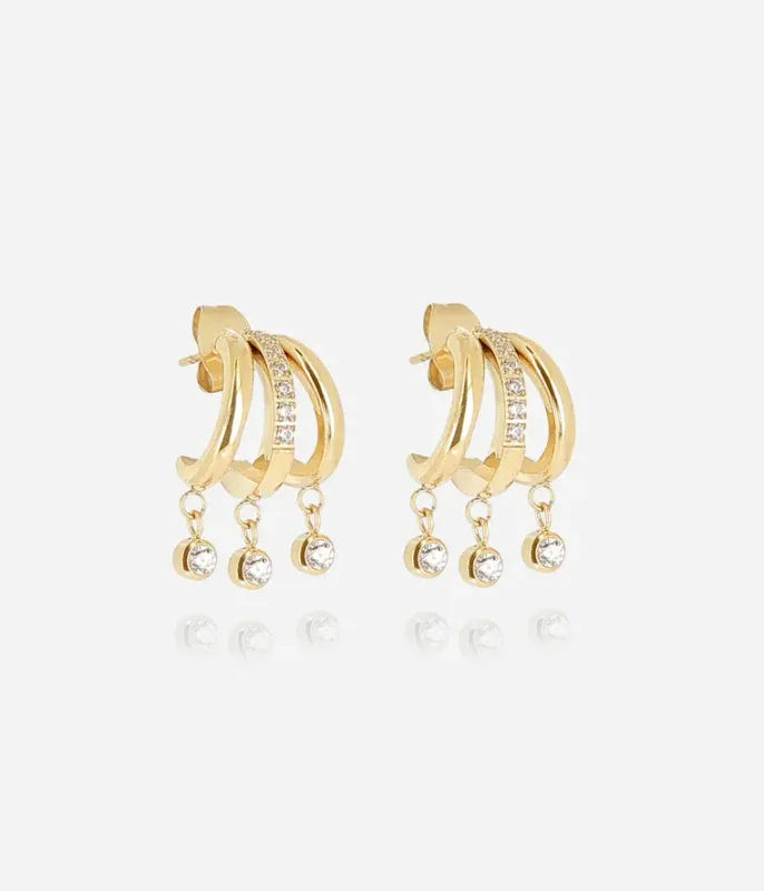 Boucles d'oreilles Silvia - Acier Doré Boucles d'oreilles Silvia - Acier Doré