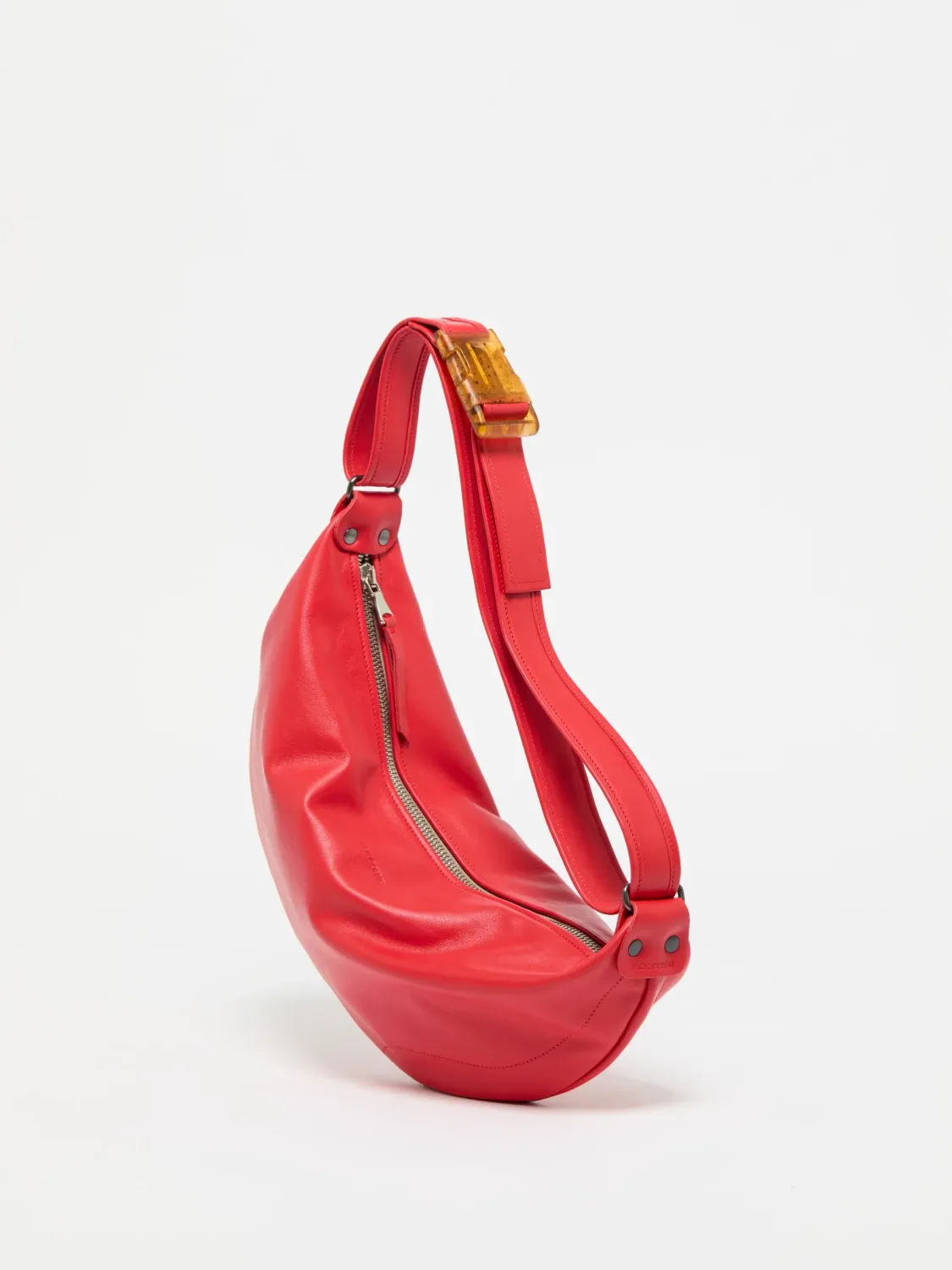 Sac demi-lune petit Luna Cuir - Poppy