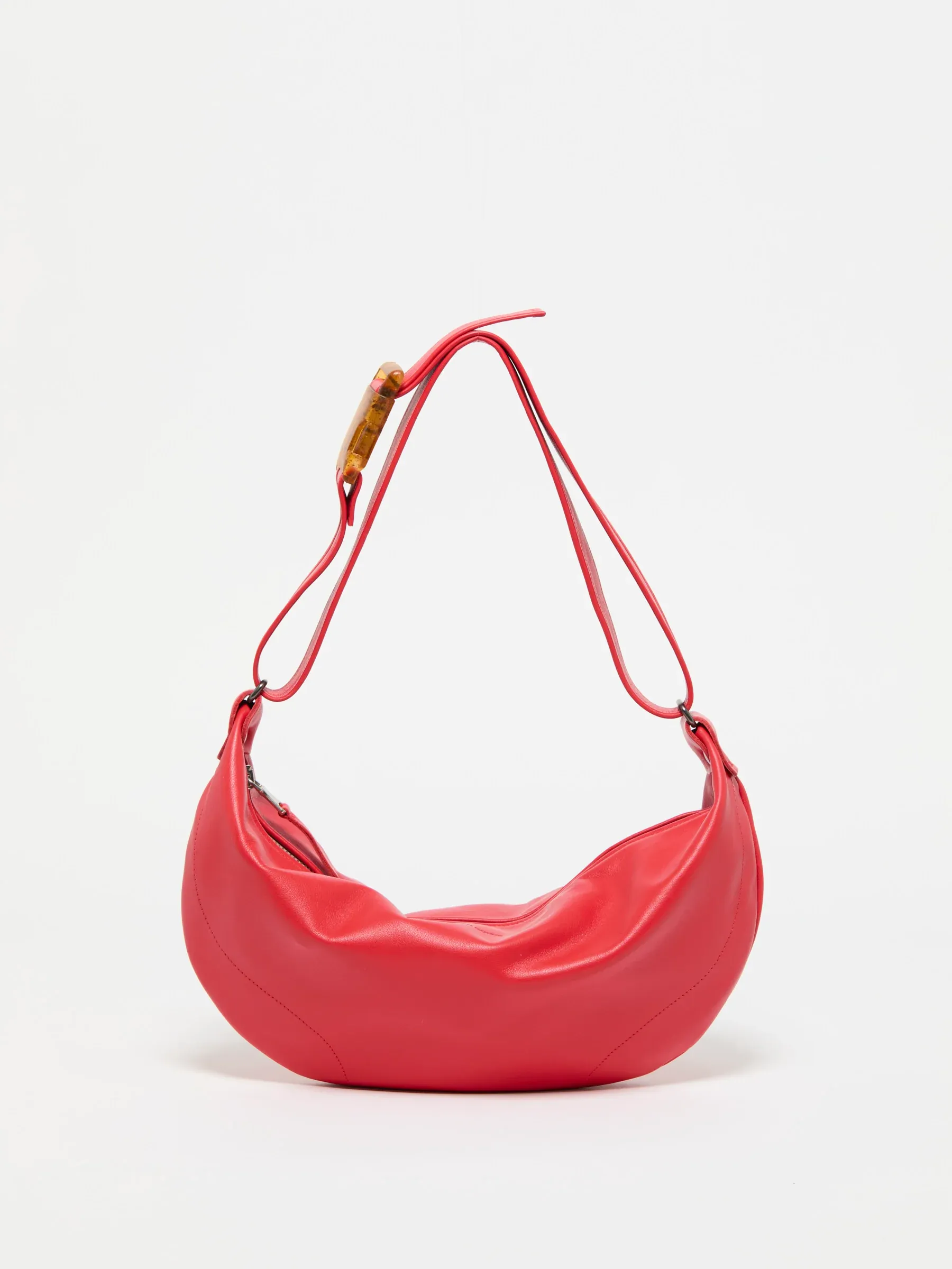 Sac demi-lune petit Luna Cuir - Poppy