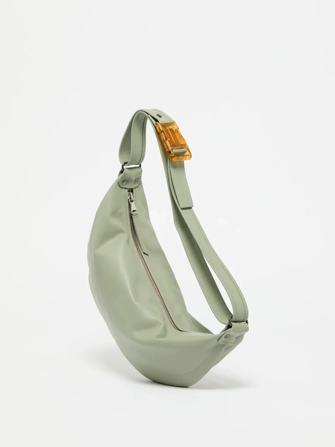 Sac demi-lune petit Luna Cuir - Sauge Sac demi-lune petit Luna Cuir - Sauge