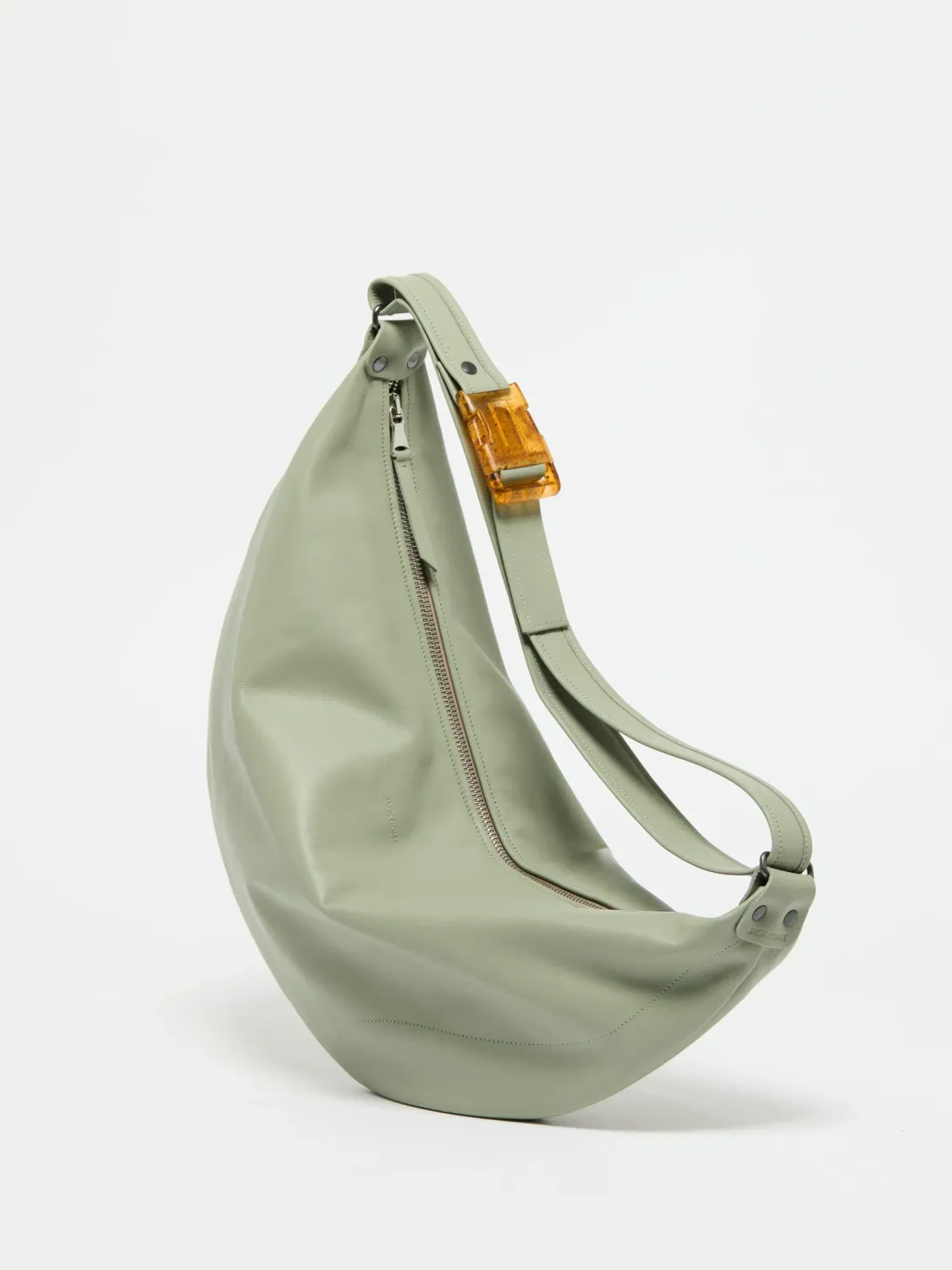 Sac demi-lune Luna Cuir - Sauge Sac demi-lune Luna Cuir - Sauge