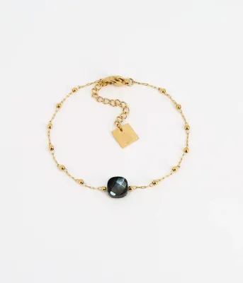Bracelet Pablo - Acier Doré | Labradorite