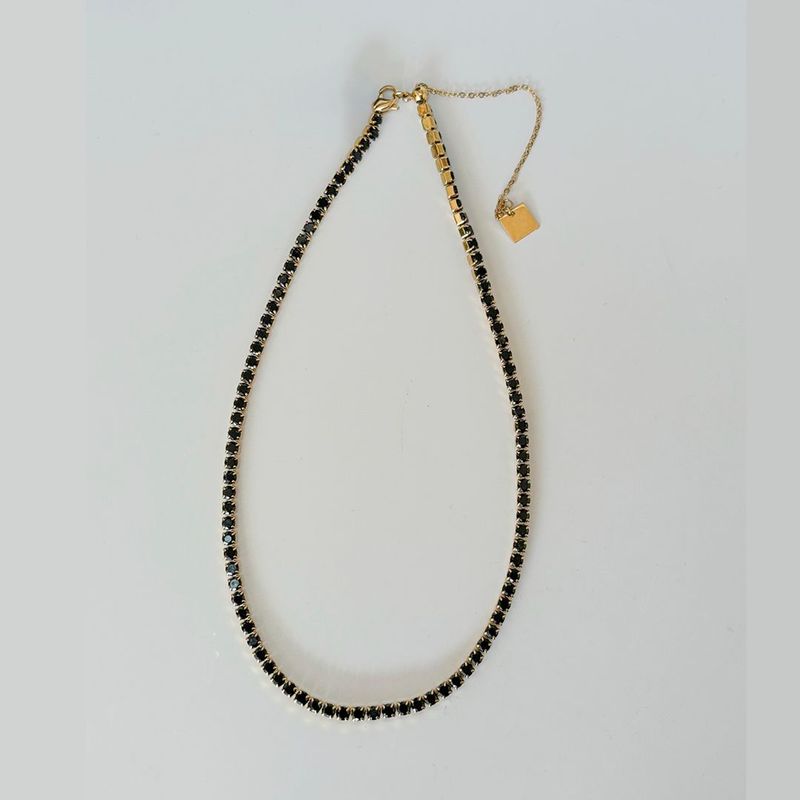 Collier Noir - Acier Doré Collier Noir - Acier Doré