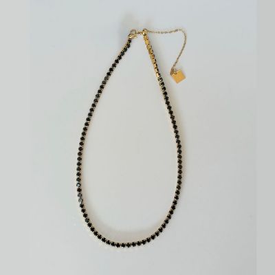 Collier Noir - Acier Doré
