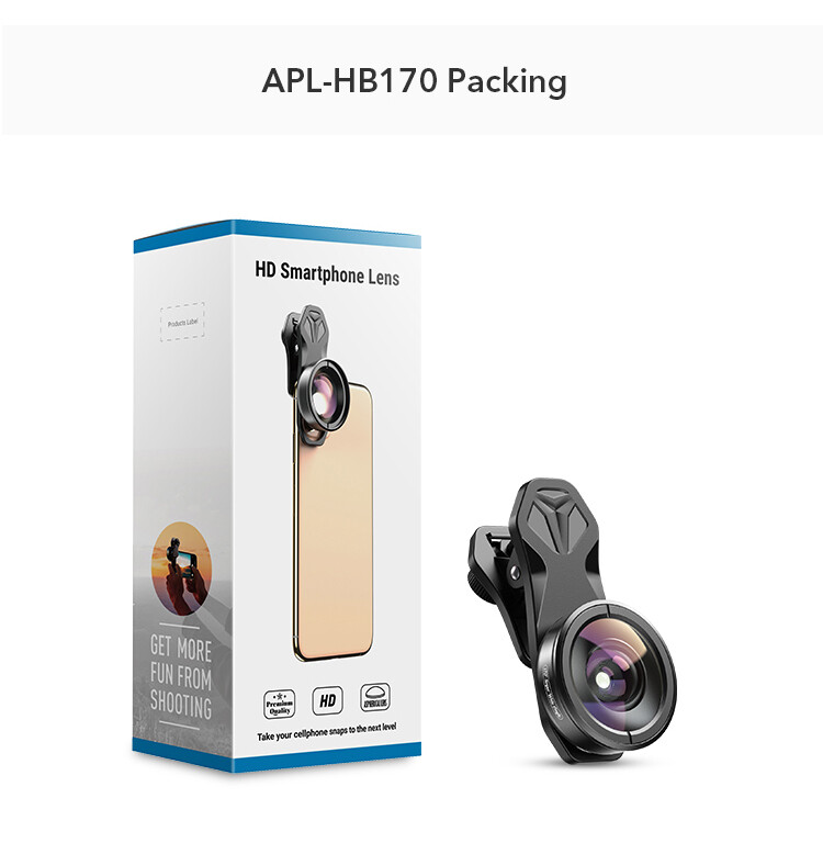 Apexel 170 Degree HD Professional Super Wide Angle/ Fisheye Phone Lens (No Black Border)