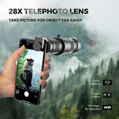 [Prebook] APEXEL 28X Super Mobile Phone Zoom Lens (telescopic/ tele/ monocular)
