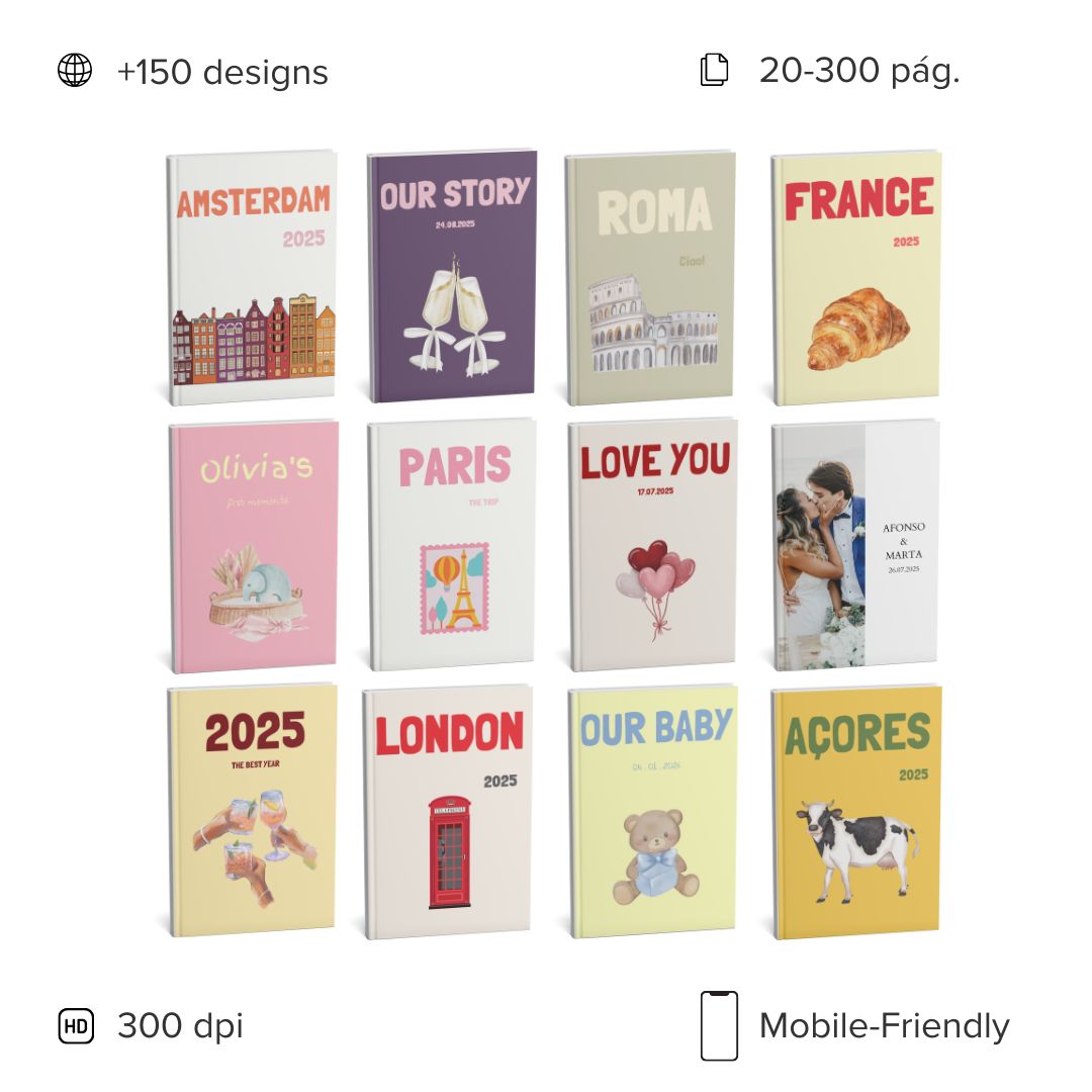 álbuns de fotos personalizados online céu azul +150 templates prontos a usar - melhor opção em portugal