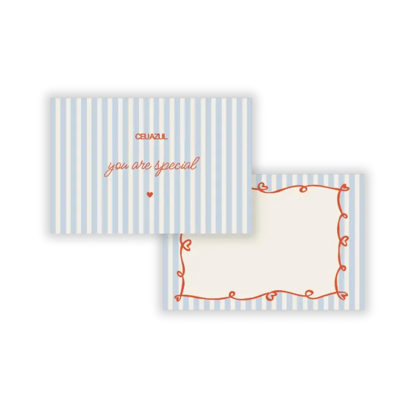 Pack de 9 Cartões para Dedicatória, made in Portugal | Céu Azul
